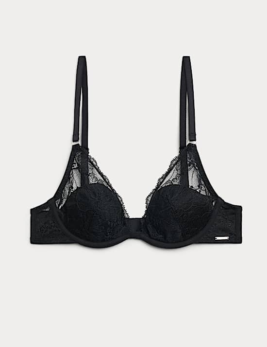 Savannah Lace Wired Plunge Bra (A-E)