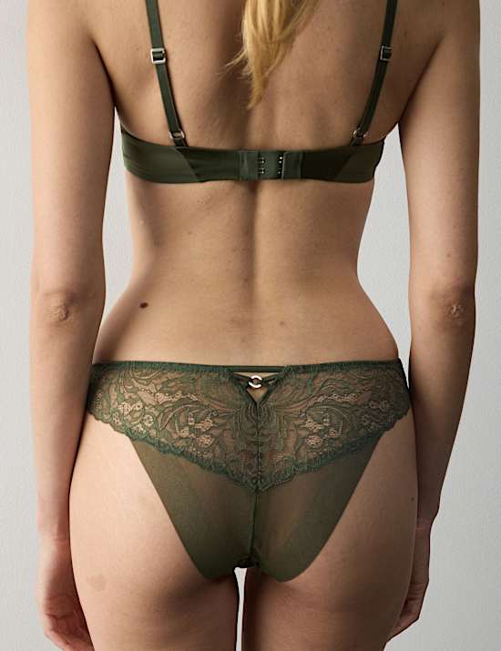 Tanga en soie & dentelle