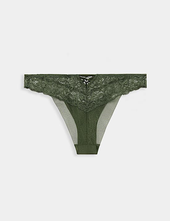 Tanga en soie & dentelle