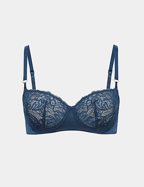 Lace with Silk Wired Balcony Bra A-E