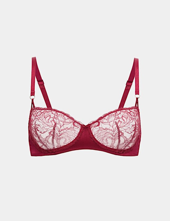 Lace with Silk Wired Balcony Bra A-E