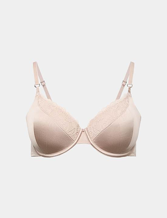 Silk & Lace Wired Full Cup Bra (A-E)