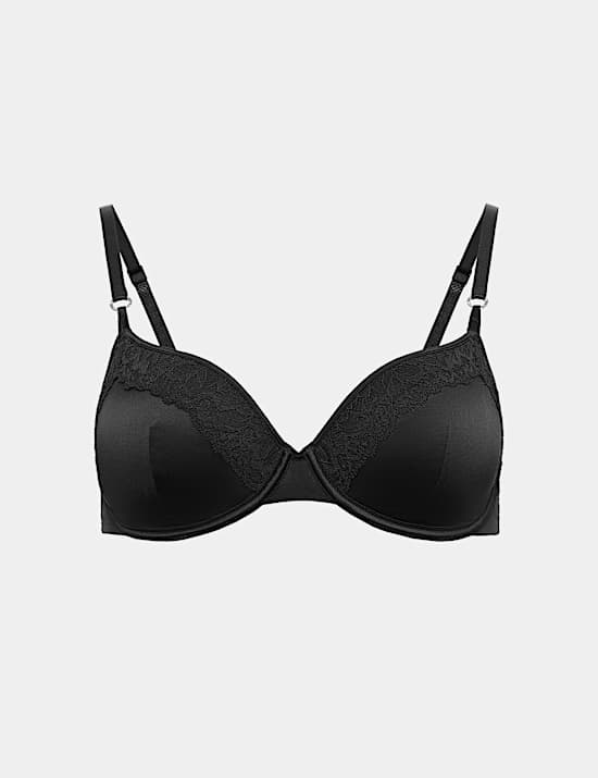 Silk & Lace Wired Demi Cup Bra (A-E)