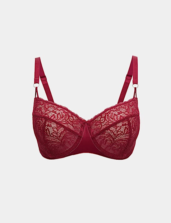 Lace with Silk Wired Balcony Bra F-H
