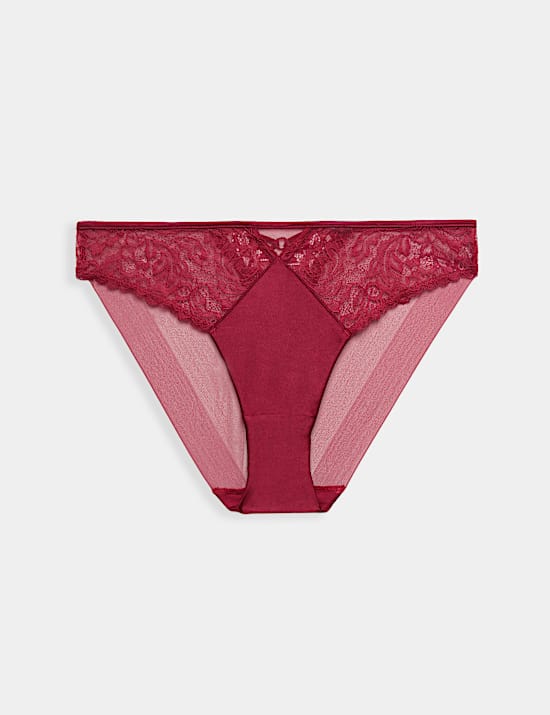 Culotte coupe &eacute;chancr&eacute;e en soie & dentelle