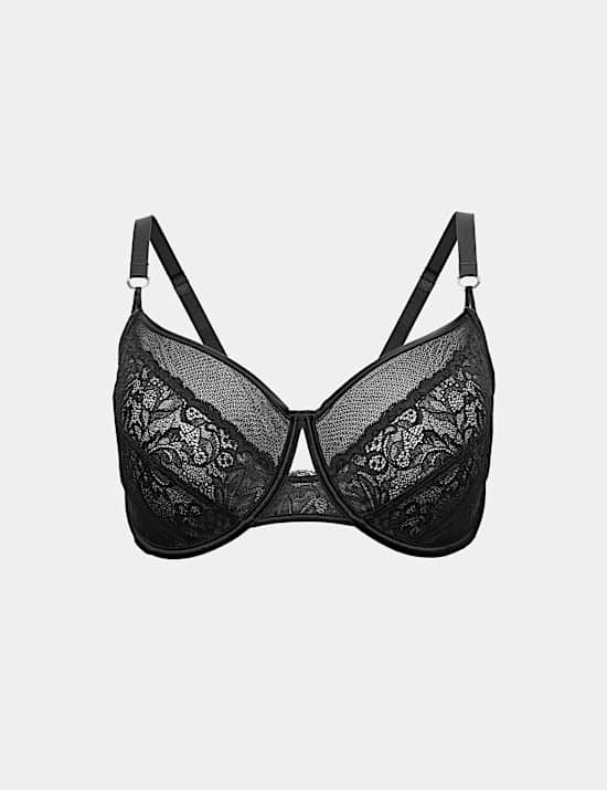 Silk & Lace Wired Minimiser Bra (C-G)