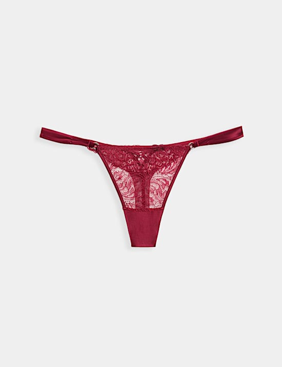 String style tanga en soie et dentelle