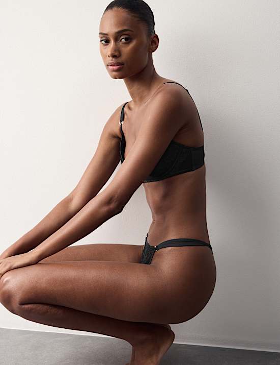 Lace with Silk Tanga Thong