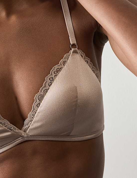 Silk & Lace Non Wired Bralette Bra A-E