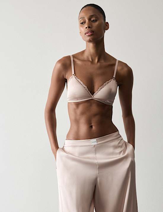 Silk & Lace Non Wired Bralette Bra A-E