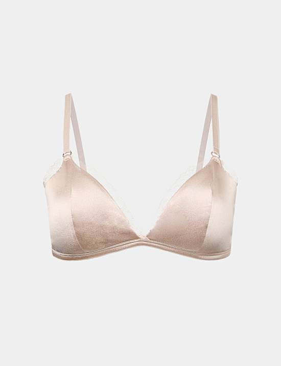 Silk & Lace Non Wired Bralette Bra A-E