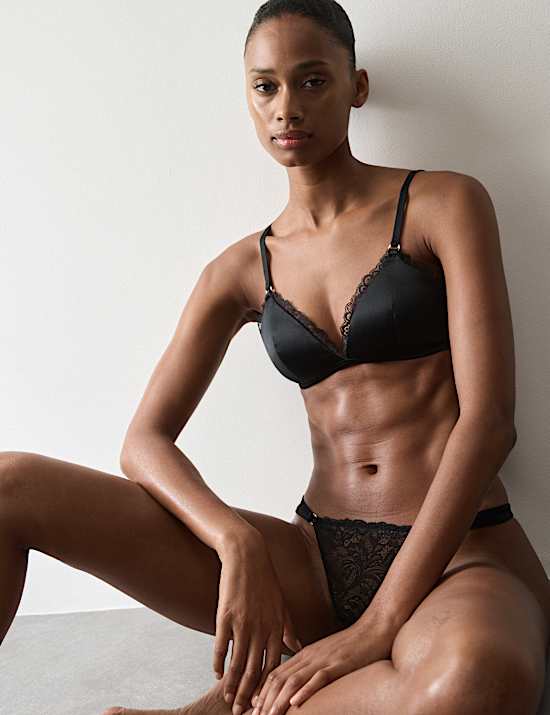 Silk & Lace Non Wired Bralette Bra A-E