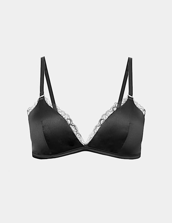 Silk & Lace Non Wired Bralette Bra A-E