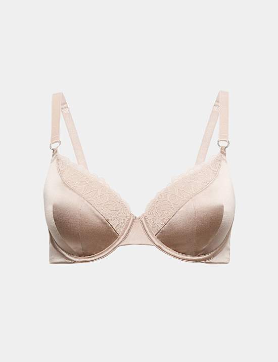 Silk & Lace Wired Full Cup Bra (A-E)