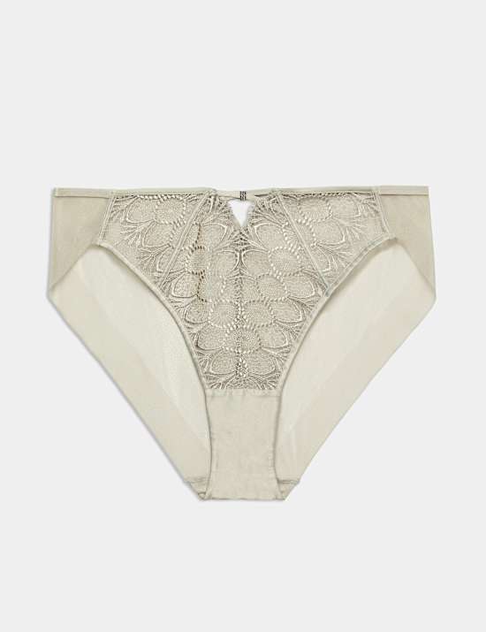 Culotte coupe &eacute;chancr&eacute;e Milan taille haute &agrave; broderie