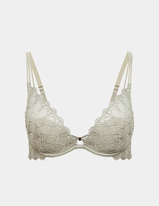 Milan Embroidered Padded Plunge Bra A-E