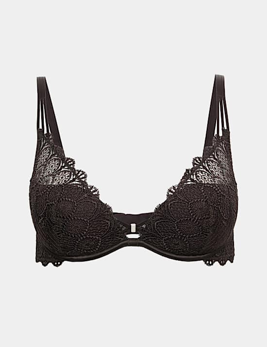 Milan Embroidered Padded Plunge Bra A-E