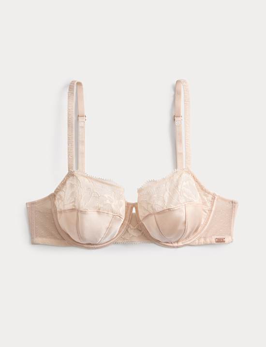 Silk & Lace Wired Balcony Bra