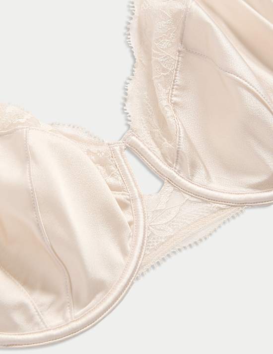 Silk & Lace Wired Balcony Bra (F-H)