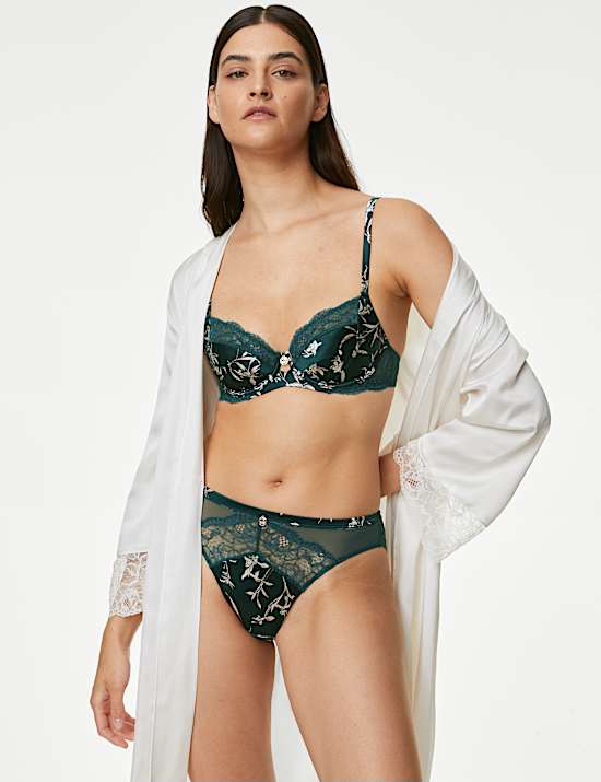 Σουτιέν μπαλκονέ A-E Cassia από μετάξι με μπανέλα και δαντέλα