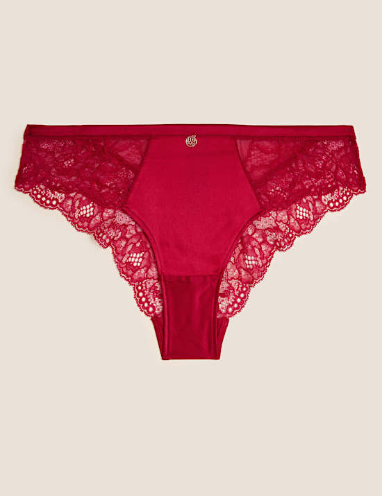 Tanga en dentelle et soie