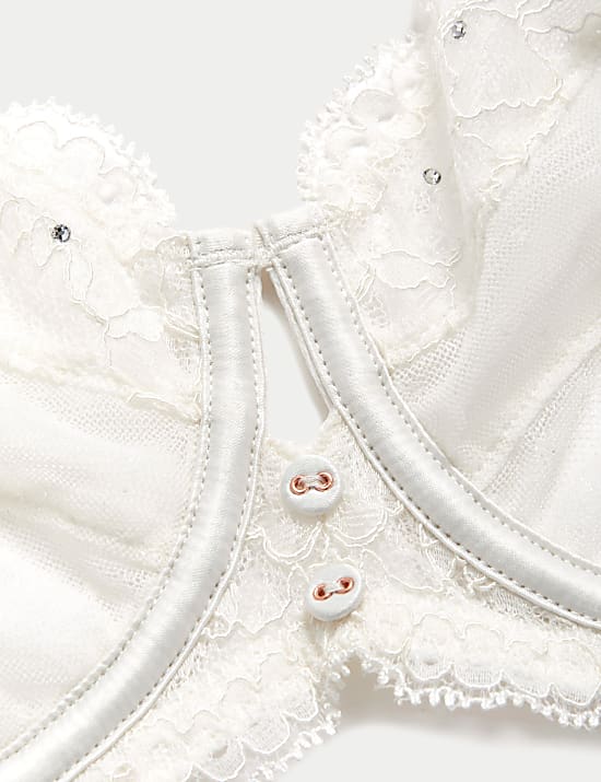 Glitzernder Balconette-BH mit B&uuml;gel und Spitze &bdquo;Aster&ldquo; (A&ndash;E)
