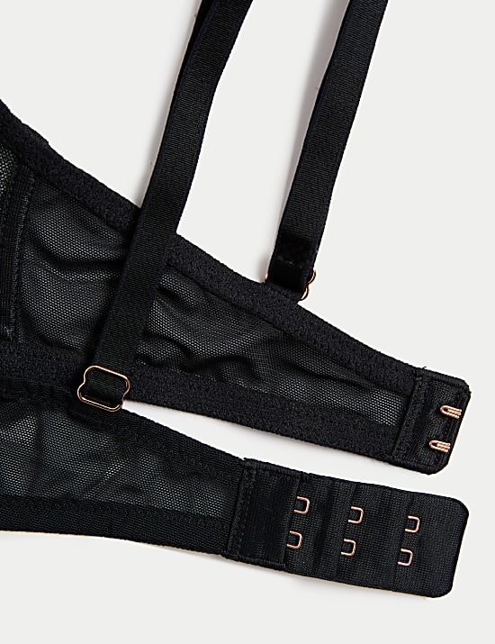 Sheer and Lace Wired Balcony Bra (A-E)