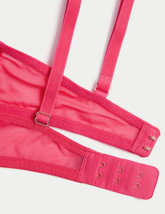 Sheer and Lace Beau Wired Plunge Bra (A-E)