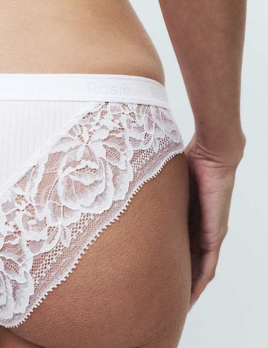 Lounge Rib & Lace Brazilian Knickers