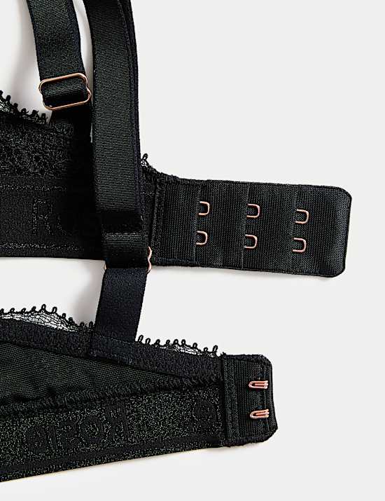 Vollschalen-Lounge-BH mit Bügel, Rippenmuster und Spitze (A–E)