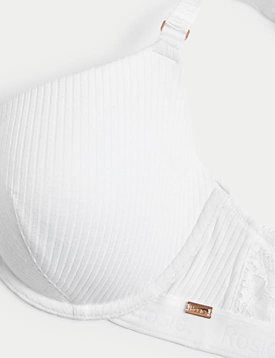 Rib & Lace Wired Full Cup Lounge Bra A-E