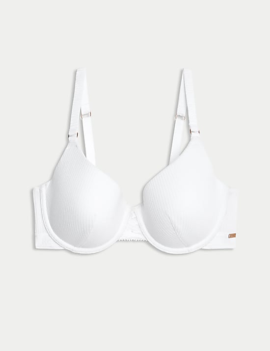 Rib & Lace Wired Full Cup Lounge Bra A-E