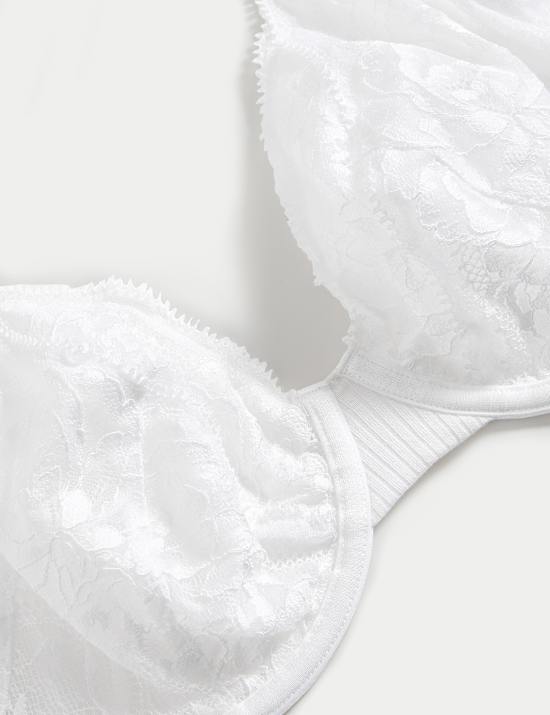 Gerippter Plunge-Lounge-BH mit Bügel und Spitze