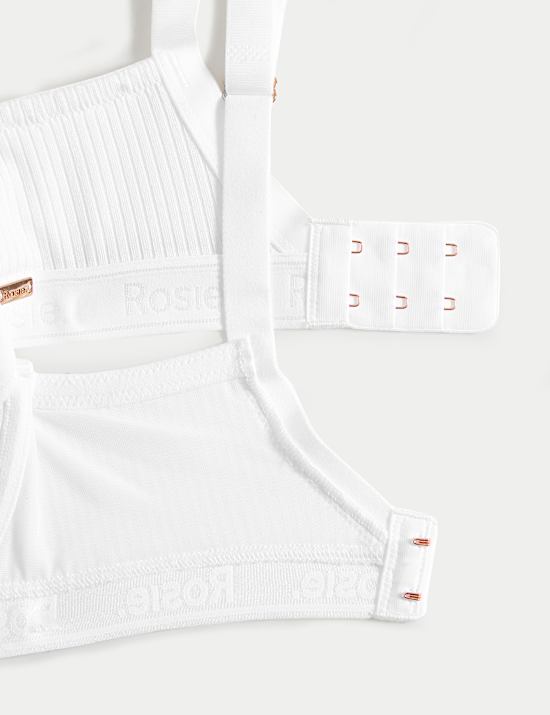 Gerippter Plunge-Lounge-BH mit Bügel und Spitze