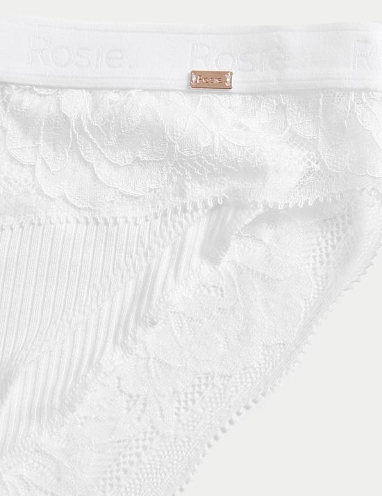 Lounge Rib & Lace High Leg Knickers