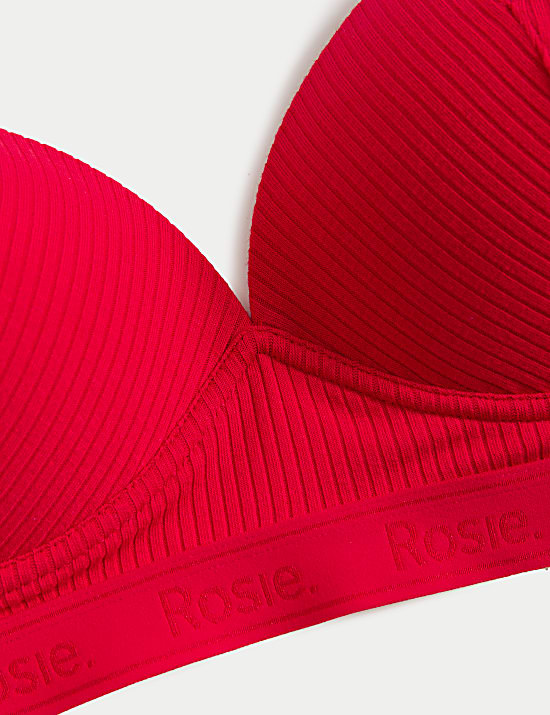 Lounge Rib & Lace Non Wired Plunge Bra (A-E)