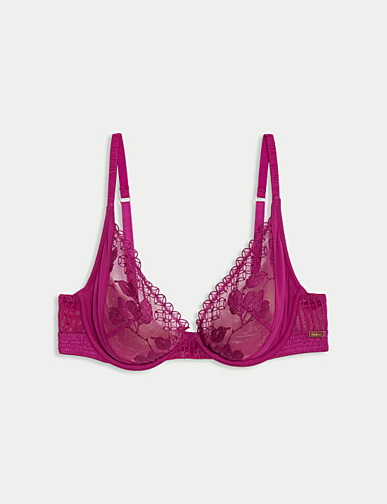 Jasmine Embroidery Wired Plunge Bra (A-E)