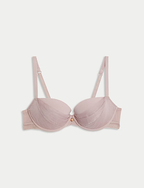 Push-up-Balconette-BH aus Lotus-Chiffon mit B&uuml;gel (A&ndash;E)