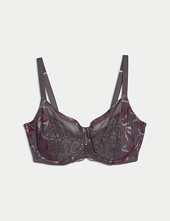 Mimosa Silk & Lace Wired Minimiser Bra (C-G)