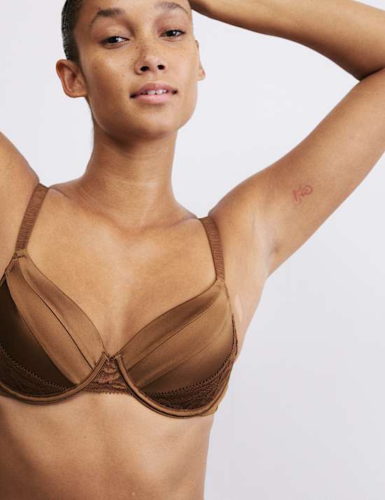 חזיית קאפ מלא עם ברזלים ממשי ותחרה במידות A-E