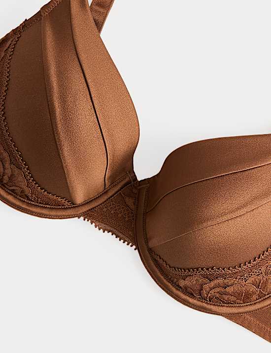 חזיית קאפ מלא עם ברזלים ממשי ותחרה במידות A-E