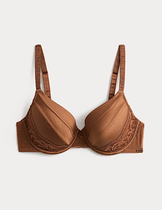 חזיית קאפ מלא עם ברזלים ממשי ותחרה במידות A-E