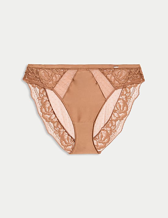 Silk & Lace High Leg Knickers