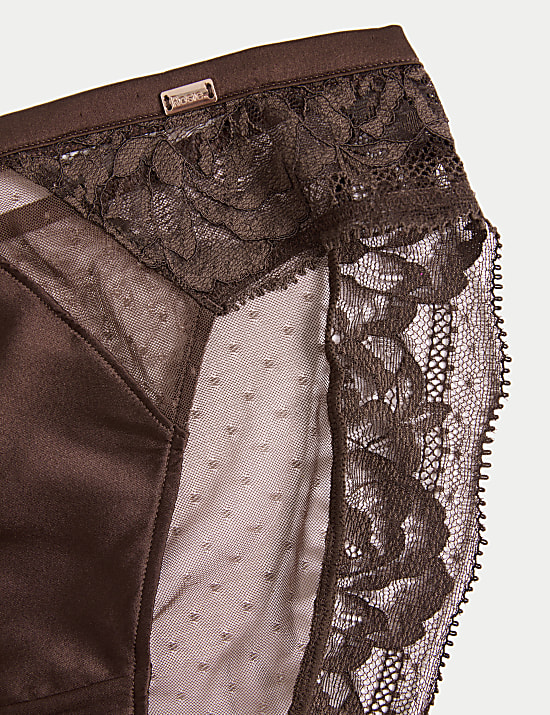 Silk & Lace High Leg Knickers