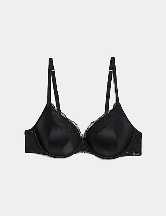 Silk & Lace Wired Plunge Bra A-E