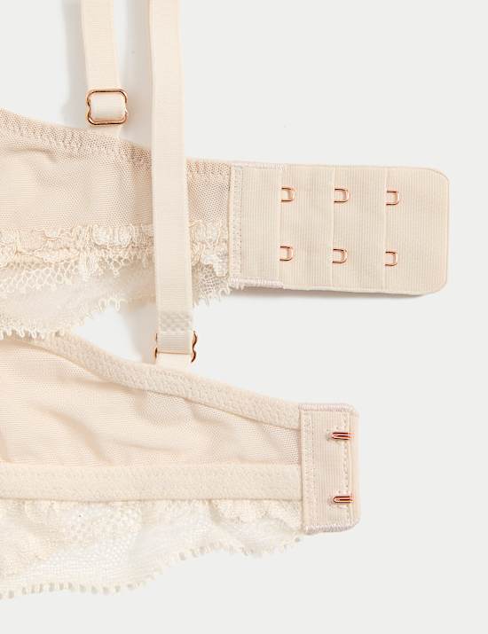 Soutien-gorge bustier sans armature en soie et dentelle bonnets A à E