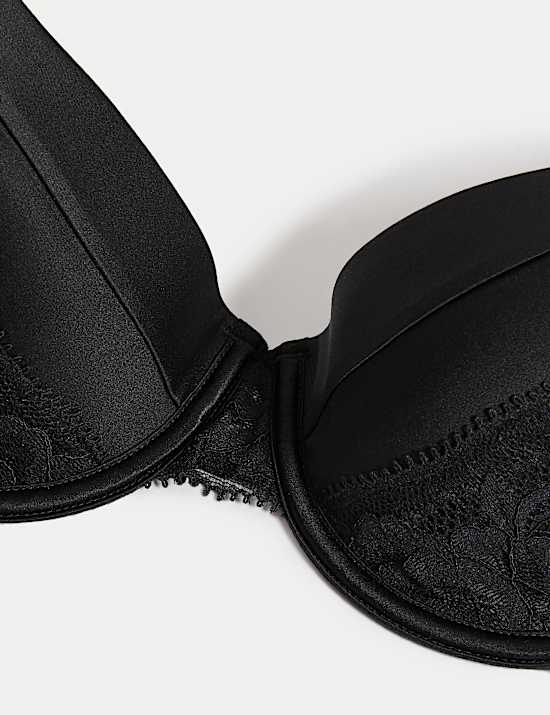 Silk & Lace Wired Demi Cup Bra (A-E)