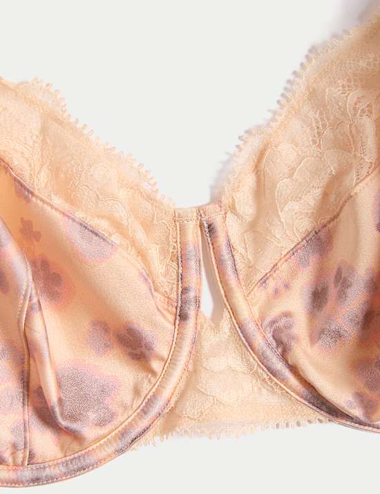 Silk Cherry Blossom Wired Balcony Bra F+