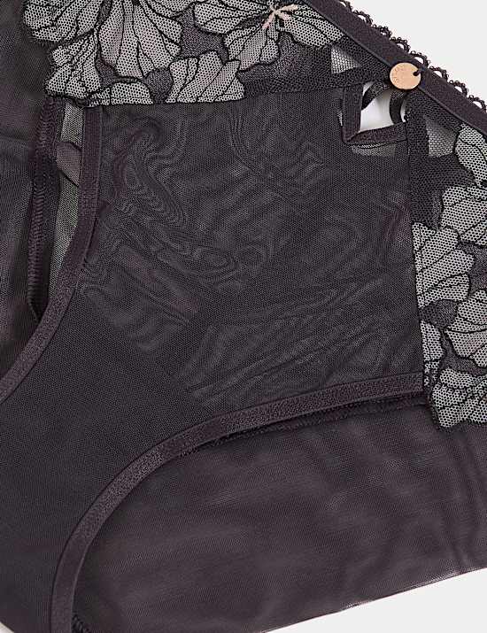 Passion Flower Embroidery High Leg Knickers
