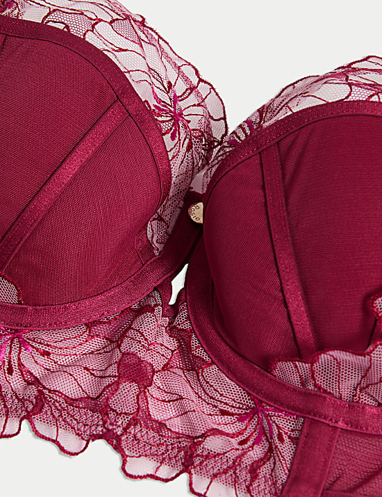 Σουτιέν μπαλκονέ με σχέδιο λουλούδι του πάθους και μπανέλα A-E